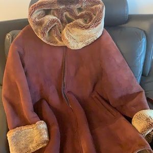 Dublenka-Russian style winter coat. Good condition. Real material